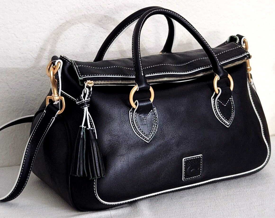 DOONEY & BOURKE LARGE FLORENTINE LEATHER SAVANNAH SATCHEL BAG W/TASSELSNWT!