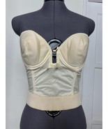 Vtg Frederick’s of Hollywood Ivory Satin Bustier 34C Strapless Corset Li... - €31,78 EUR