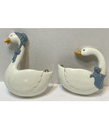 Vintage Home Interiors Mother and Daddy Goose Planters Set of 2 Blue White - £14.80 GBP