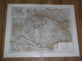 1904 Antique Map Of Hungary Budapest Transylvania Romania Galicia Poland Ukraine - £30.84 GBP
