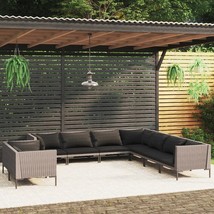  Garden Lounge Set Dark grey Powder-coated steel Large - $1,685.00 CAD
