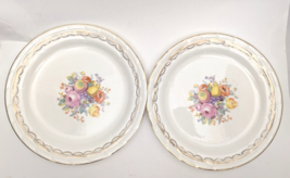 Heritage Premier Harvest Warranted 22K Gold Floral Porcelain Dinner Plate 2 Y - £47.19 GBP
