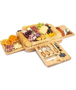 SMIRLY Complete Table Set 17 in 1 100% Bamboo Wood Cheese holder and acc... - £125.92 GBP