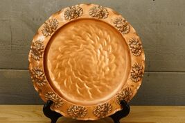 Vintage GREGORIAN Solid Copper Daisy Hammered Pattern Wall Hanging Plate... - $44.54