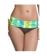 La Blanca Ruched Bikini Bottom Size 12 Dark Brown Green Colorblock Festi... - $14.84