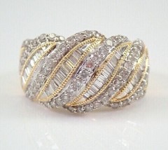 2Ct Baguette Cut CZ Diamond Wedding Band Ring 14K Two Tone Gold Finish - £112.17 GBP
