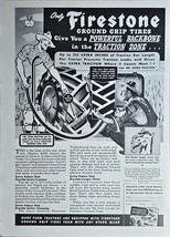 1941 FIRESTONE GROUP GRIP TIRES-Traction Zone Tractor Farmer&#39;s VTG Print... - $11.91
