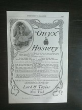 Vintage 1909 Onyx Hosiery Lord & Taylor Ne York Full Page Original Ad - $6.64