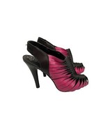 BCBG Generation Slingback Cage Peep Toe Magenta and Black Heel Shoes Siz... - $39.60