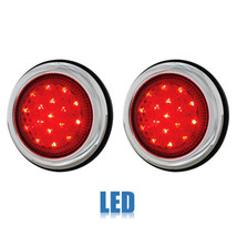 3-3/4&quot; Red LED Flush Mount Truck Trailer Brake Tail Light Turn Signal Light Pair - £76.34 GBP