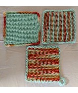 Cool Mint and Hot Spice Crocheted Potholder and Dishcloth Set - $20.69 CAD