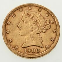 1900 US Gold Liberty Half Eagle in AU Condition! Great Early US gold - $2,329.39