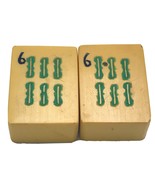 Lot of 2 Vtg *MATCHING* Six Bamboo Cream Yellow Bakelite Mahjong Mah Jon... - £12.42 GBP