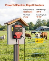Electric Fence Charger 10kV 2J AC DC Electric Fence Energizer 1.86 Miles... - $80.76