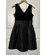 TAYLOR Womens Black Velour Dot Bodice Sleeveless Above The Knee Dress Si... - £19.65 GBP