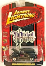 Johnny Lightning Wicked Wagons 1950 &#39;50 Chevrolet Chevy Panel Van Black 1/64 - £17.01 GBP
