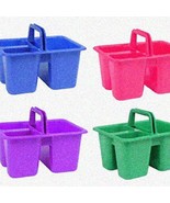 Colorful Kids Craft Caddies: 3-Compartment Plastic Organizers with Handl... - $65.68 CAD