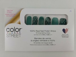 Color Street SNAKE MY DAY Real Nail Polish Strips Green Black Snakeskin ... - £26.55 GBP