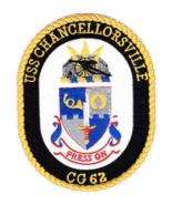 5" NAVY USS CHANCELLORSVILLE CG-62 EMBROIDERED CREST  PATCH - $14.24