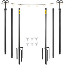 VEVOR String Light Poles Outdoor Metal Pole 9.7FT 2PCS Steel for Patio Backyard - £82.32 GBP