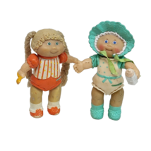 2 VINTAGE 1984 CABBAGE PATCH KIDS PVC FIGURES GIRL W/ SPOON BABY W/ BOTTLE - $26.13