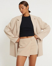 Motel Rocks Wahip Skirt In Soft Tailoring Beige (MR6) - £30.00 GBP