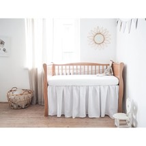 Dust Ruffle With Split Corners - 100 % Cotton - For Nursery Crib Toddler... - $28.99