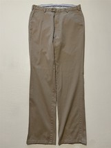 Peter Millar 34 x 32 Khaki Flat Front Soft Touch Trouser Flex Pima Cotton ME0B48 - $34.99