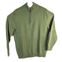 LL Bean Mens XL Tall Green 1/4 Zip Long Sleeve Pullover Knit Sweater 287737 - £27.14 GBP