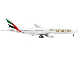 Boeing 777-300ER Commercial Aircraft with Flaps Down &quot;Emirates Airlines&quot; White w - £54.51 GBP