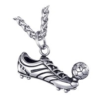 MOO&amp;LEE Men&#39;s Stainless Steel Soccer Pendant Necklace - £73.11 GBP