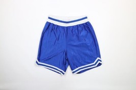 Vintage 90s Streetwear Mens Large Blank Striped Basketball Shorts Royal Blue USA - £35.79 GBP