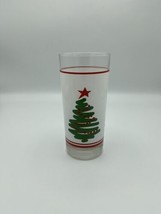 Vintage Christmas Tree glasses on a White Frosted Background | 1 Glass - £5.16 GBP