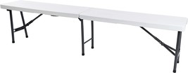 Portable White Bench Made Of Outdoor Plastic For Use In The Garden And While - £56.88 GBP