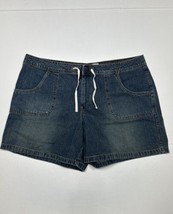 Old Navy Just Below Waist Dark Jean Shorts Women Plus Size 20 (Measure 4... - $12.94