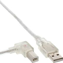 InLine 34556L USB 2.0 Cable / A to Right-Angle B / 5 m / Transparent  - $20.00
