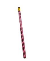 Pencil vtg school writing instrument HB Rainbow 833 pink party striped 1980 gold - £11.82 GBP