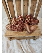 Primitive Rustic Country Heart Ornaments/ Bowl Fills/ Tucks Handmade - $20.57