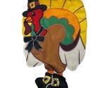 Thanksgiving Yard Display Small Flag Turkey Bird Pilgrim Harvest Fall Au... - £14.94 GBP