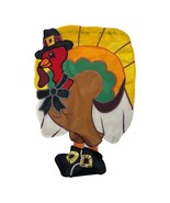 Thanksgiving Yard Display Small Flag Turkey Bird Pilgrim Harvest Fall Au... - $18.70