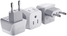 Ceptics 2-In-1 Travel Plug Adapter, For Most of Europe, Parts of Asia, New - $9.49