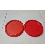Lot of 2 Tupperware Cup Lids, 1607, Solid Red/Red Dot Pattern - $185.42 MXN