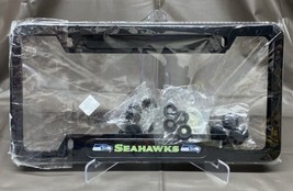Set of 2 Seattle Seahawks License Plate Frame Black Metal With Hardware - $22.43