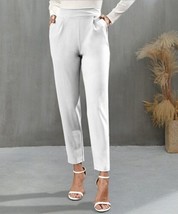 IZURIA White Pleated Elastic-Waist Pocket Crop Pants 2XL - £16.05 GBP