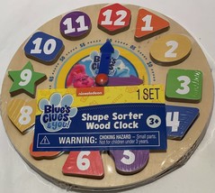 Blue&#39;s Clues &amp; You! Shape Sorter, Numbers, Colors and Wooden Clock Time Telling - £7.12 GBP
