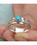 Turquoise Ring Silver Fidget Spinner Ring Women Anxiety Ring Worry Band ... - $58.00