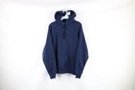 Vintage 80s Streetwear Mens Large Faded Blank Heavyweight Hoodie Sweatshirt USA - £101.06 GBP