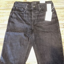 Free Assembly Womens 6 Short 90s Straight Black Denim Mom Jeans Retro. N... - $17.81