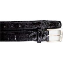 Men's Belvedere Belt Genuine Ostrich Leg up to Size 44 Style 2000 Black image 3