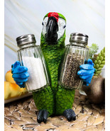 Ebros Tropical Rainforest Green Military Macaw Parrot Salt Pepper Shaker... - $35.24 CAD